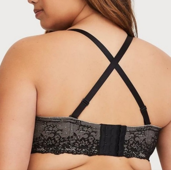 BLACK MICROFIBER LIGHTLY LINED MULTIWAY STRAPLESS BRA - Picture 3 of 4